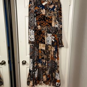 Mare Mare for Anthropologie patchwork maxi dress Size L NWT